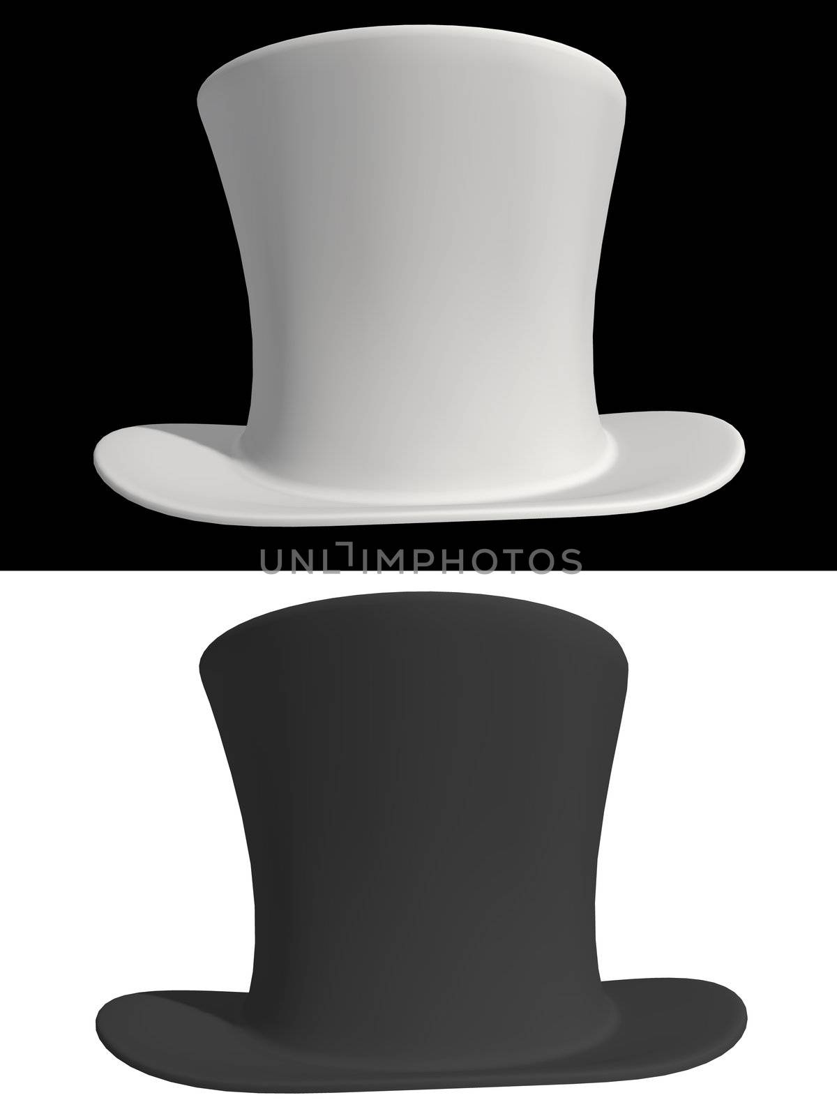 Black and White Top Hat by kathygold