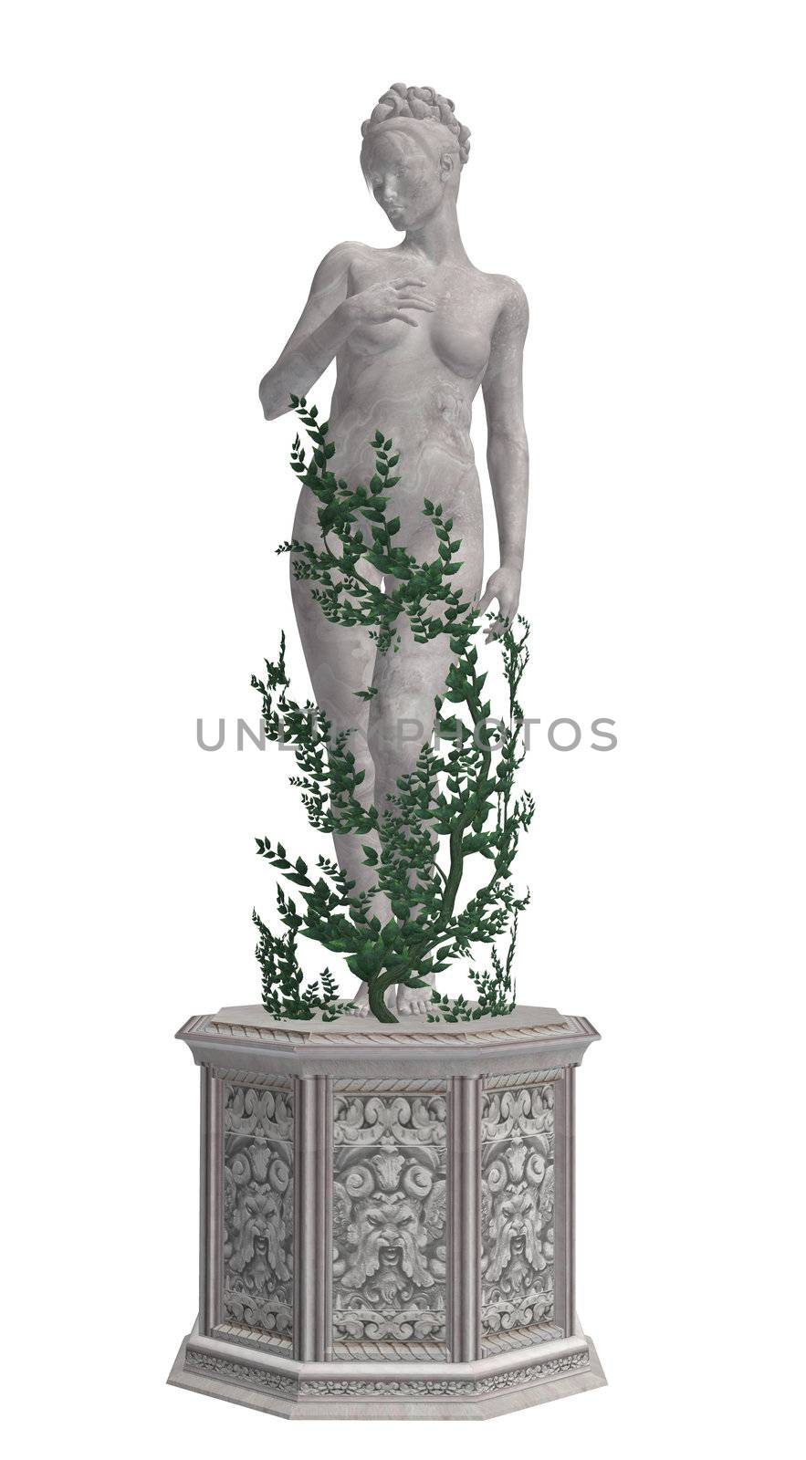 Grey Statue With Vines by kathygold