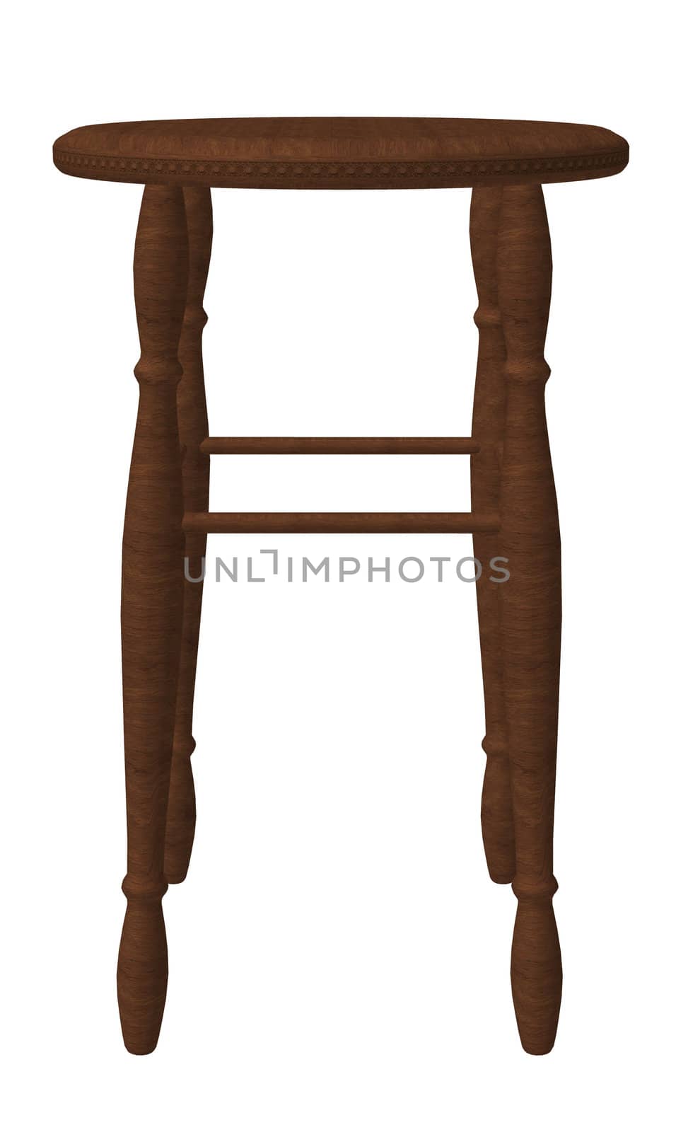 Brown wooden stool