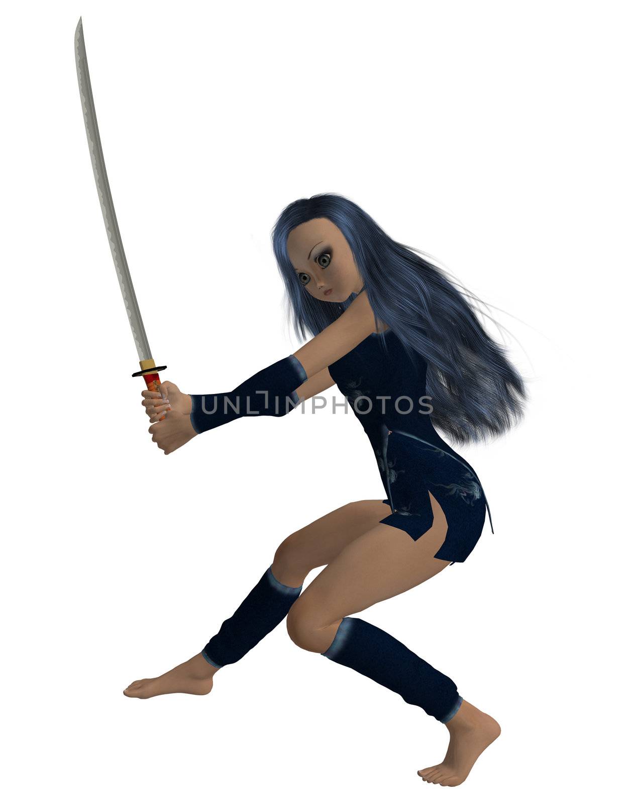 Girl Holding A Sword by kathygold