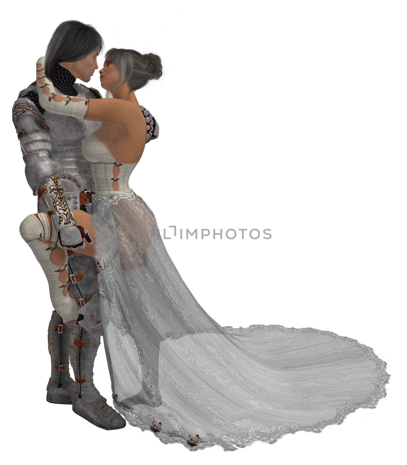 Knight in shining armour with his queen