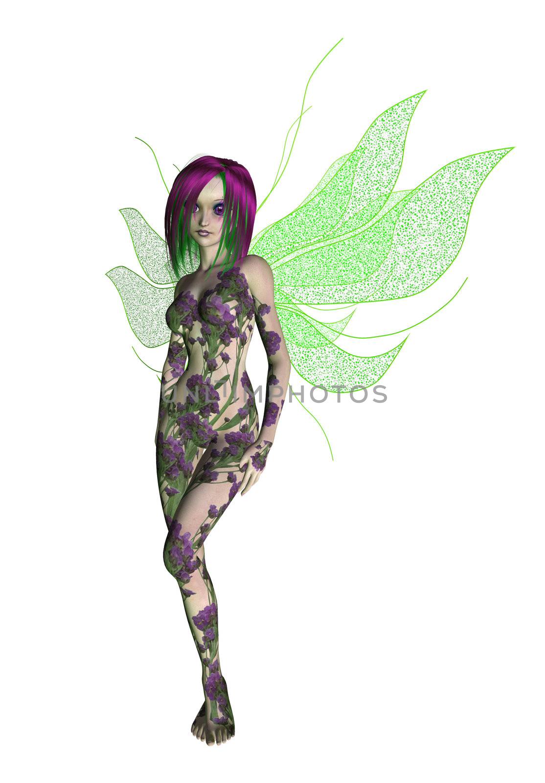 Purple Green Flower Fairy by kathygold