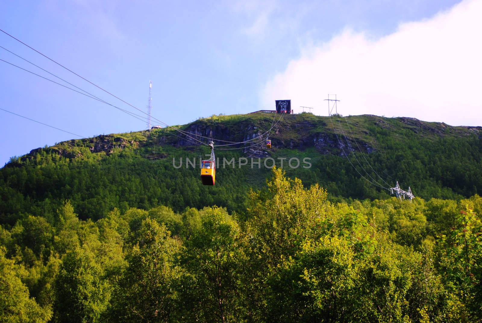 The areial tramway (Fjellheisen) in Tromsø.