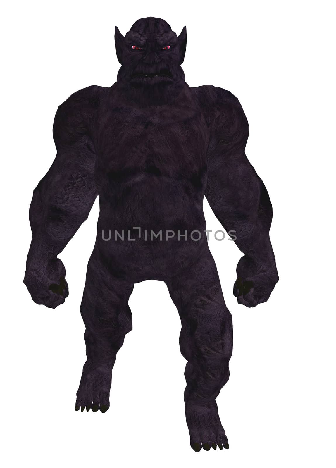 Black silhouette of a troll standing