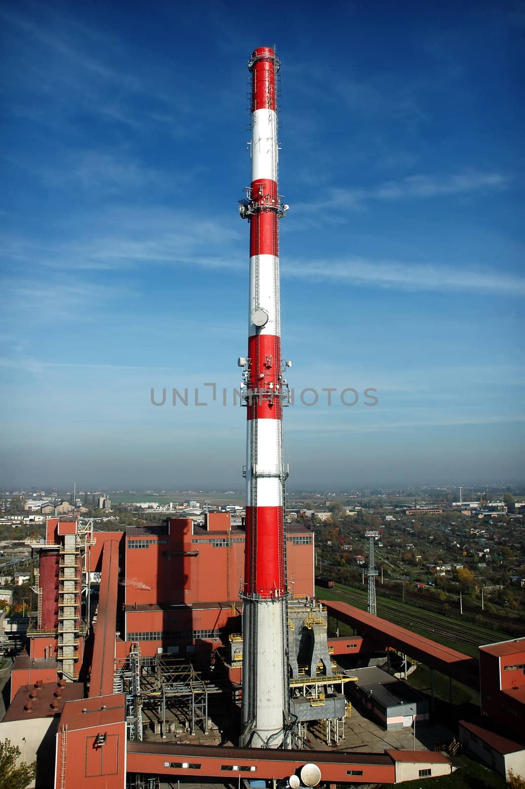 Heating plant, chimney 150m by DK1vision