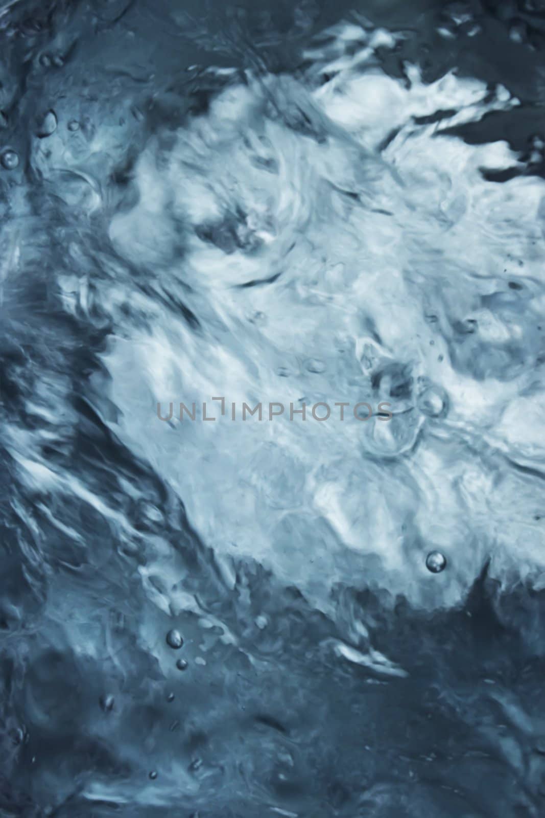 Abstract chaotic composition on the water surface