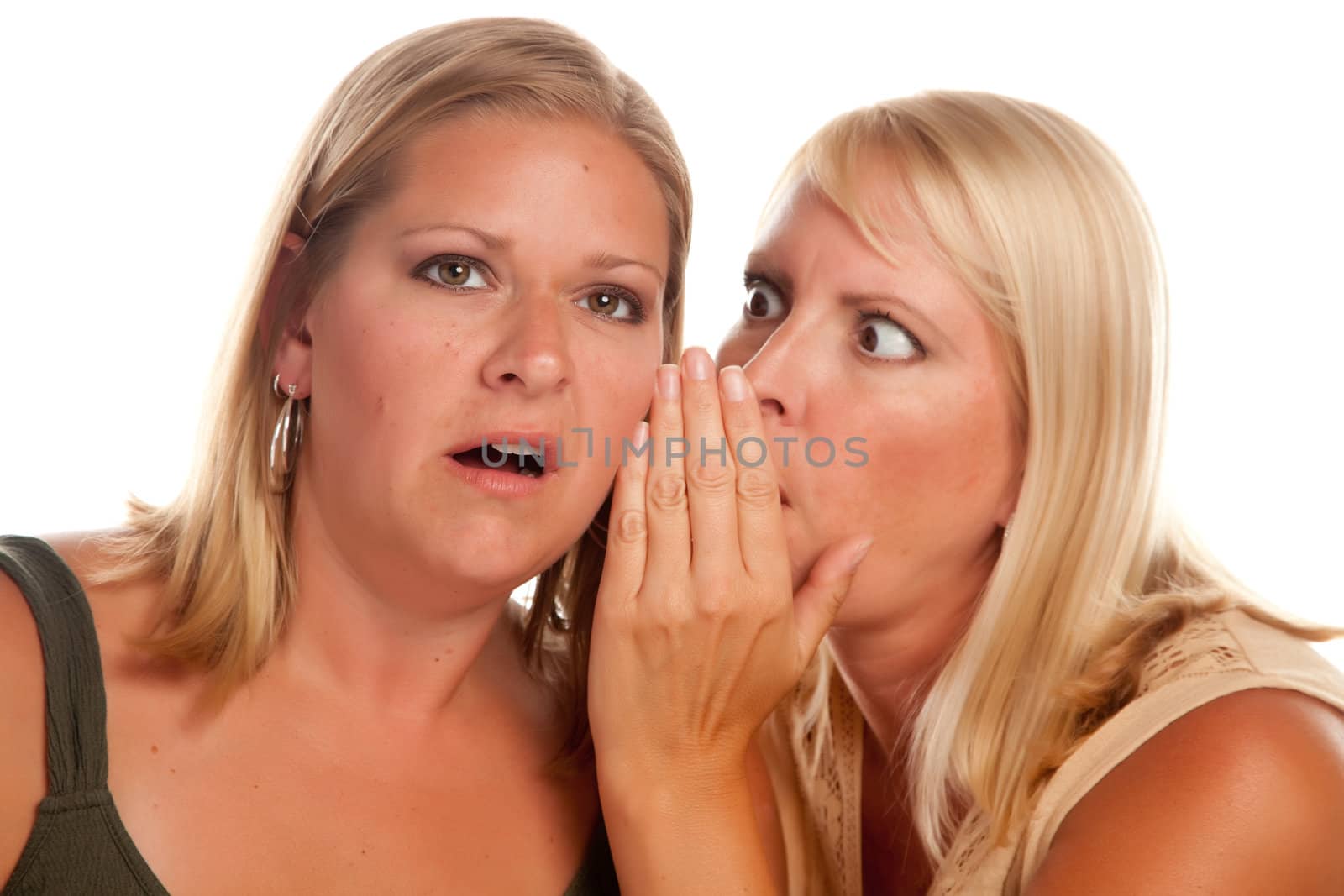 Two Blonde Woman Whispering Secrets by Feverpitched