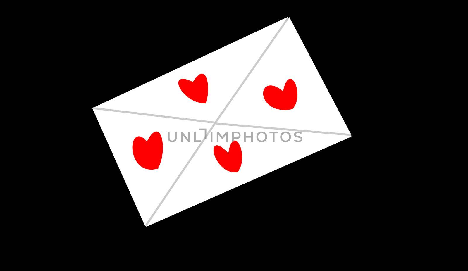 the envelope with hearts on it