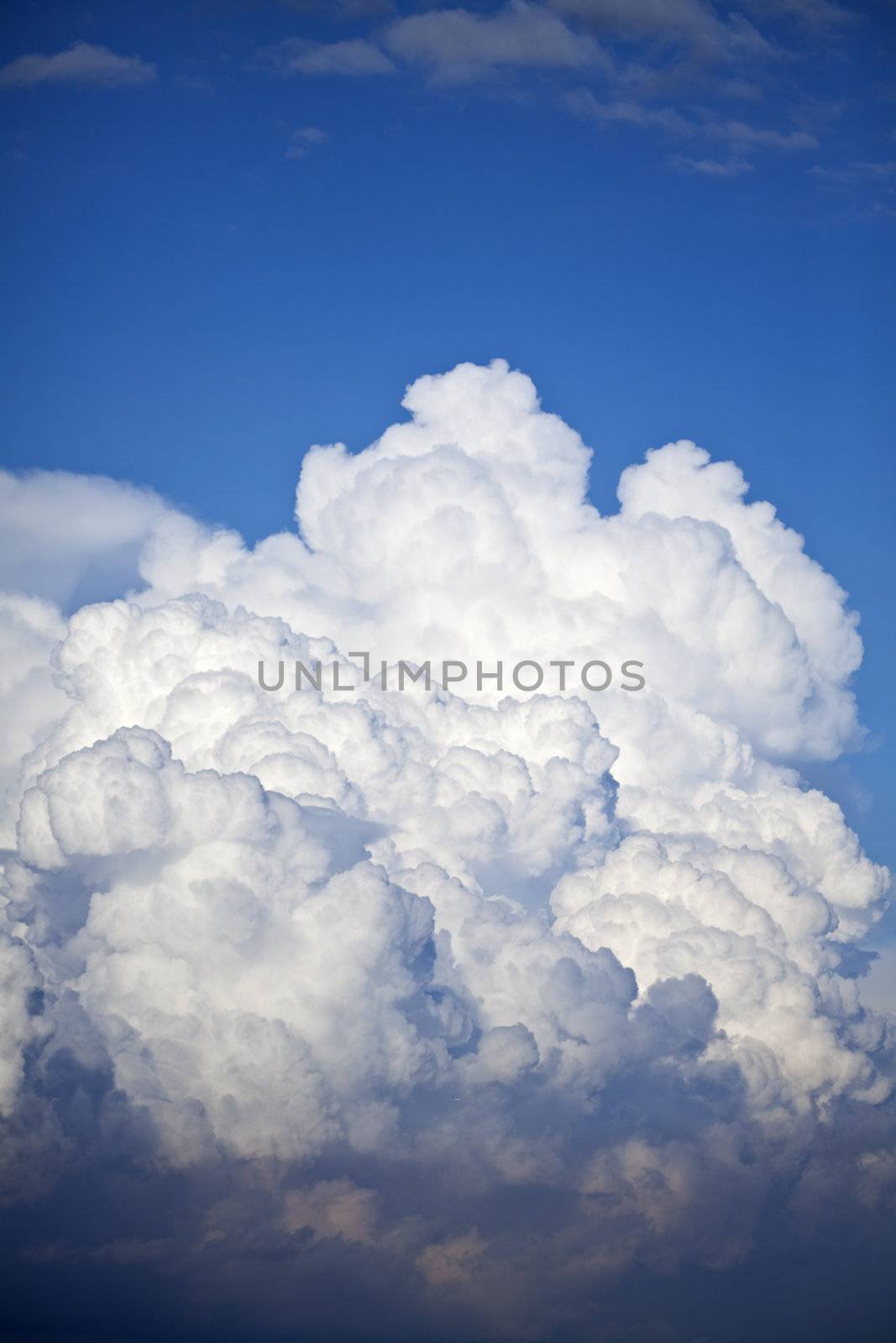 big thunder cloud and blue sky