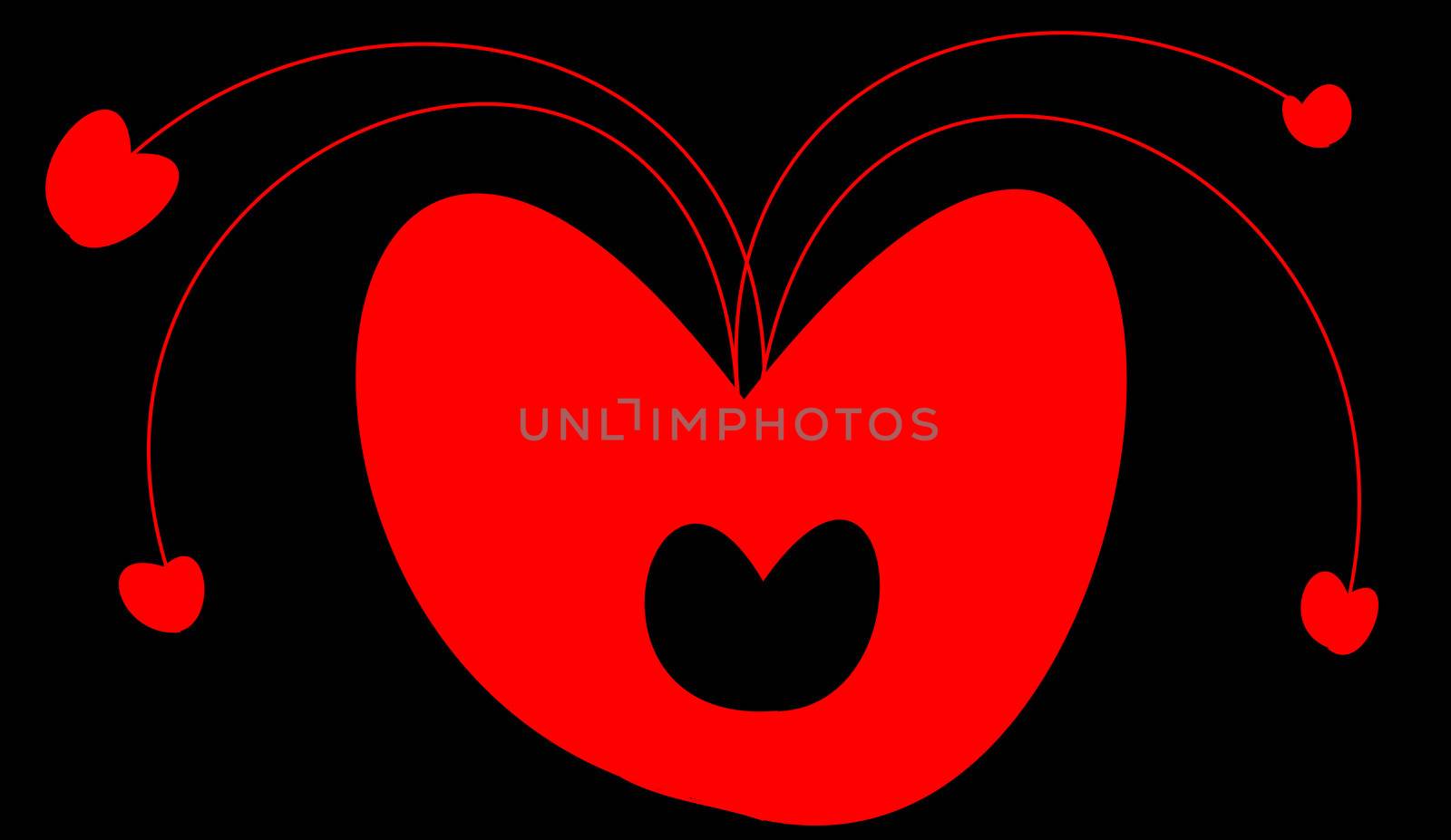 heart on black background