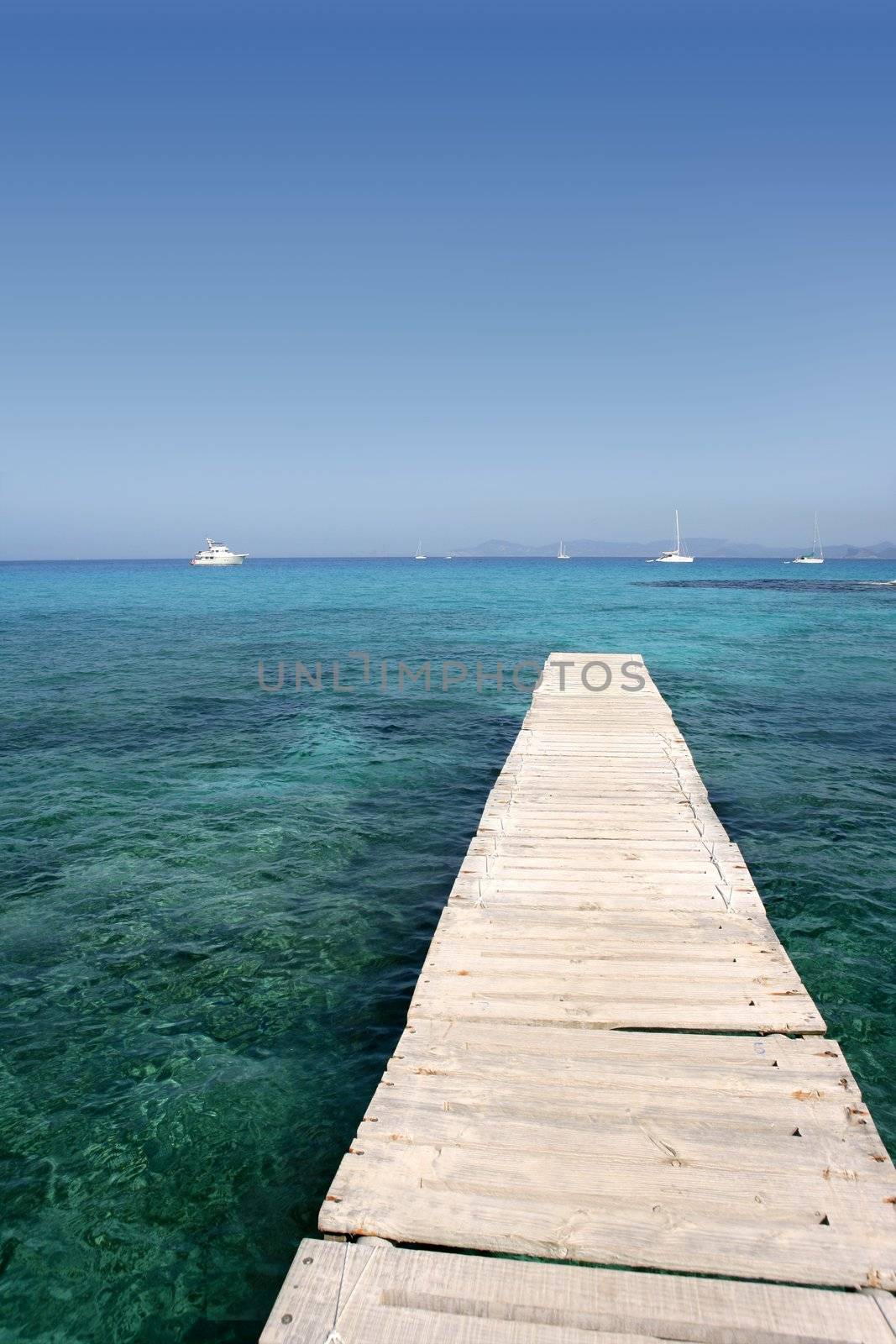 Formentera island near Ibiza in Mediterranean Spain summer
