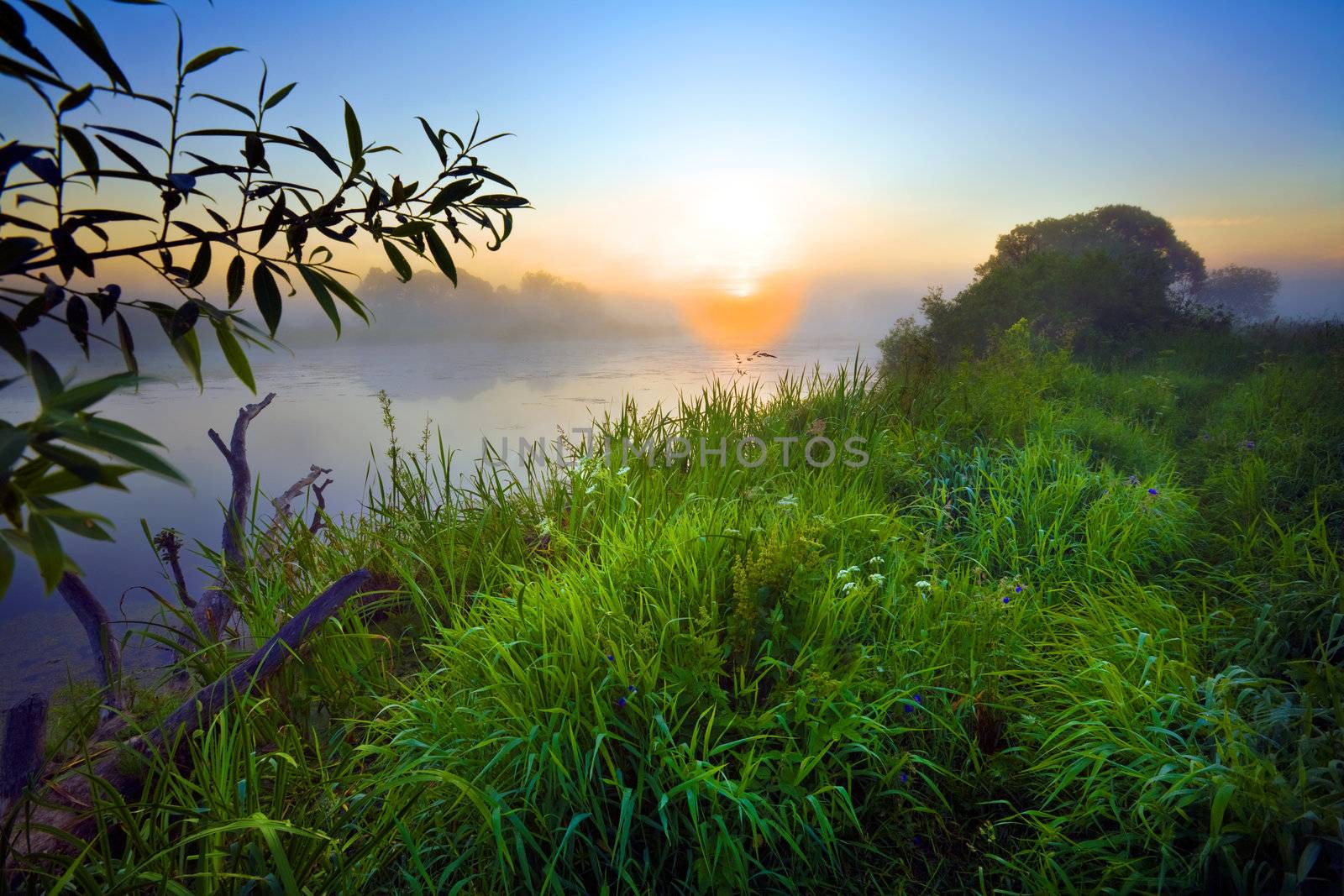 Dawn in a fog on the river.
 by vladimir_sklyarov