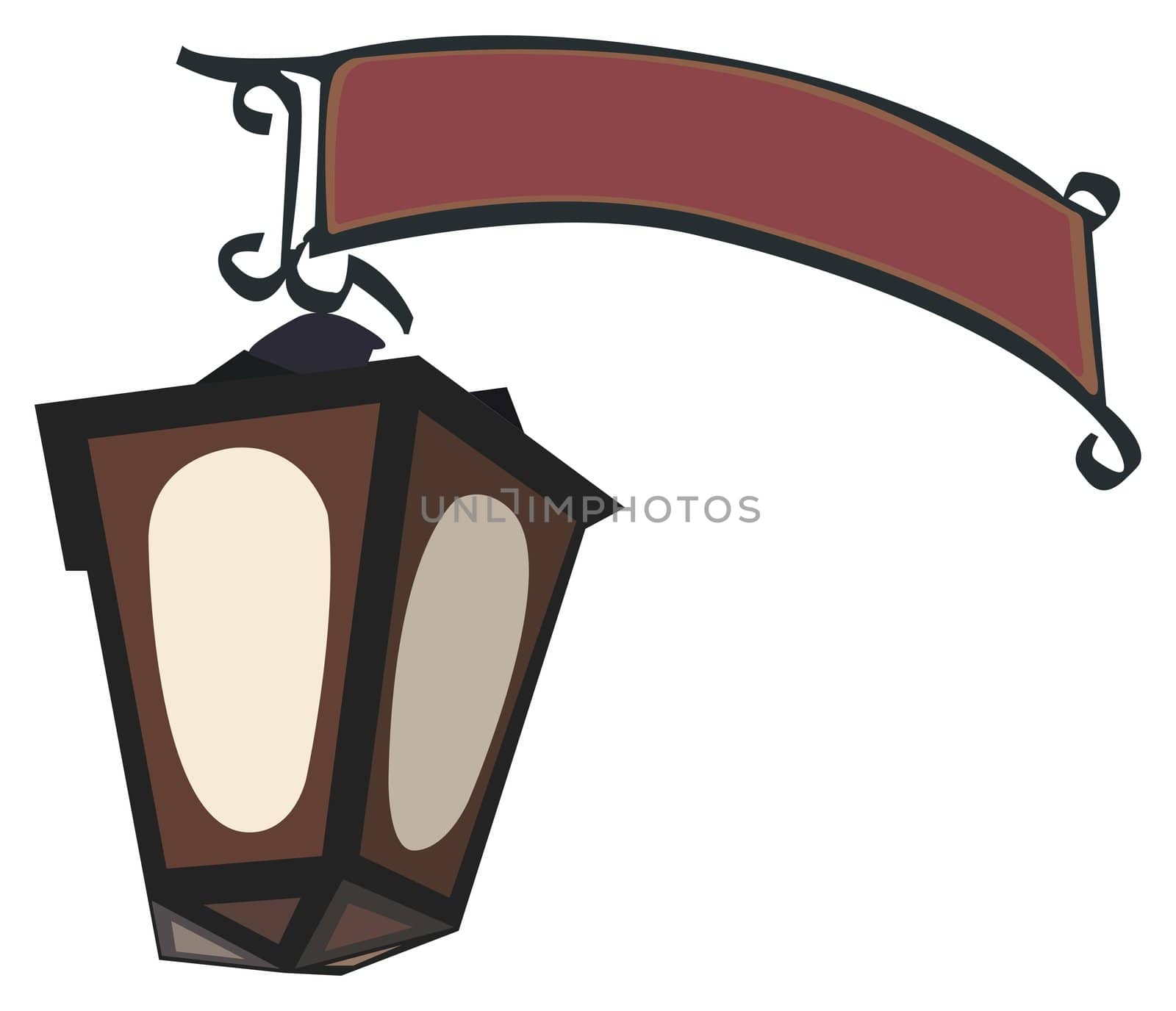 vector vintage and an old lantern illustration
