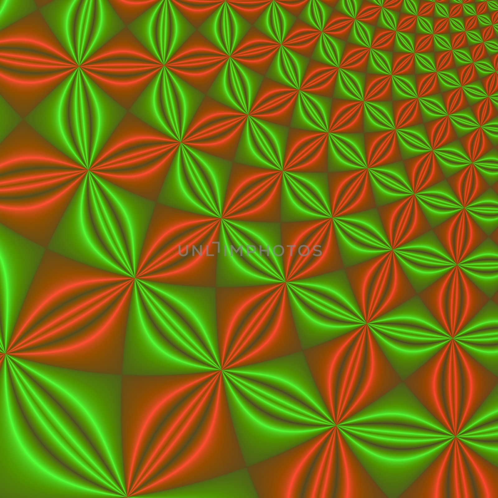 Abstract red & green fractal background by klinok