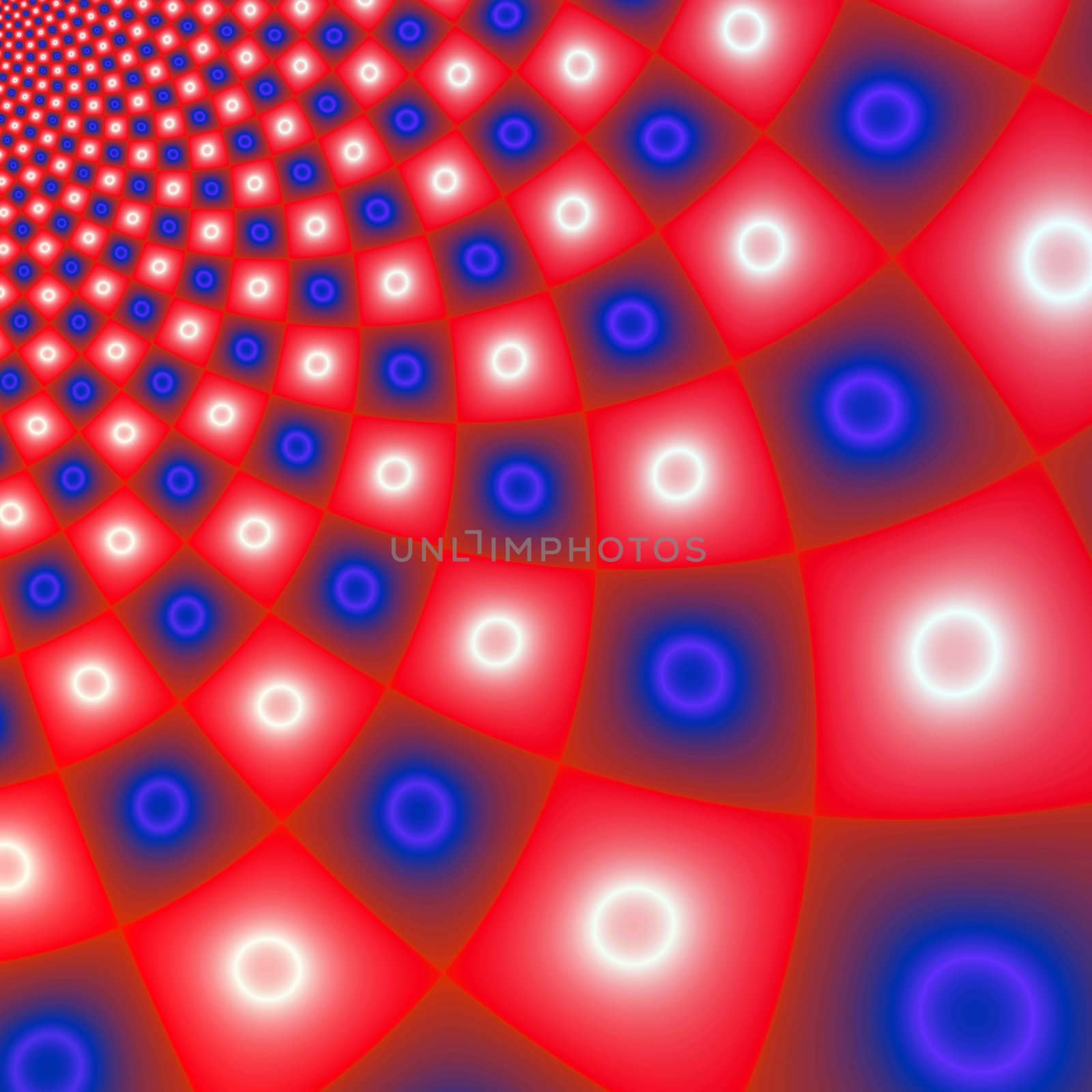 Abstract red and blue rendered fractal background
