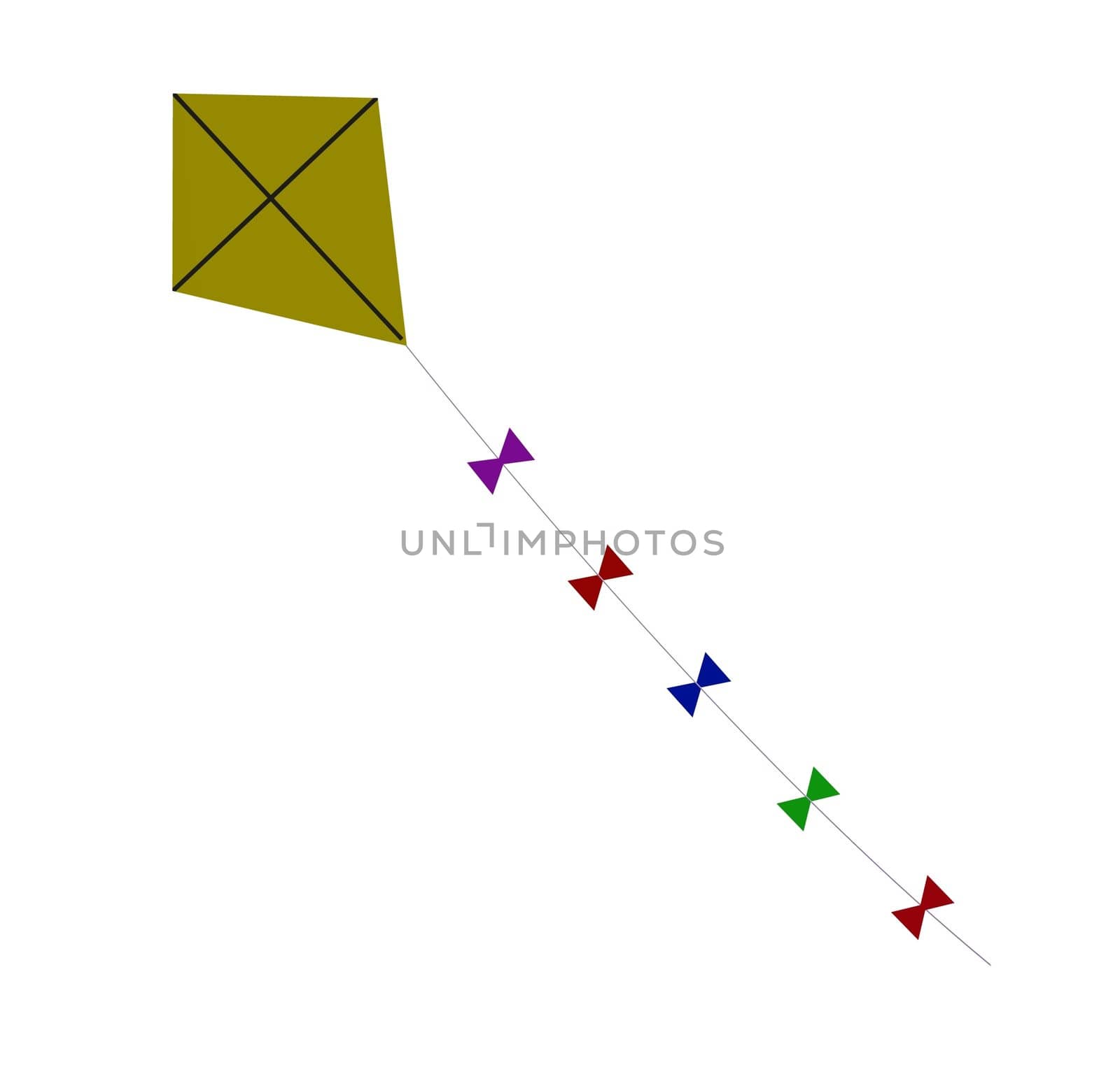 Illustration of a kite on a white background