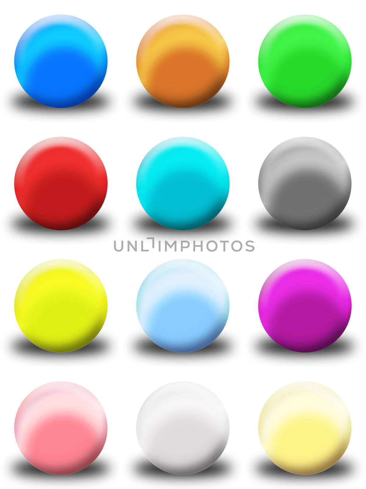 set buttons round various colors for web site or blog