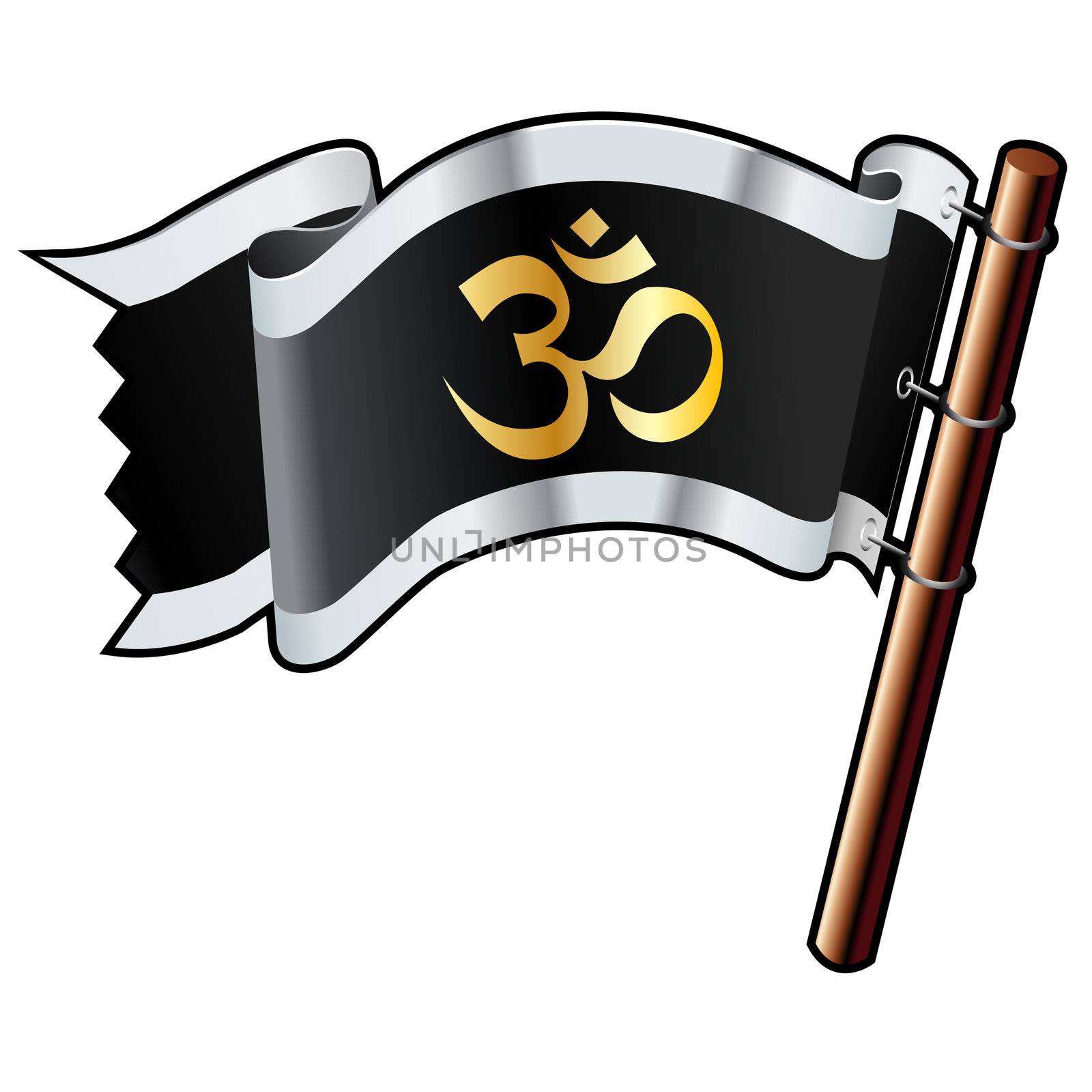 Hindu Om on pirate flag vector by lhfgraphics