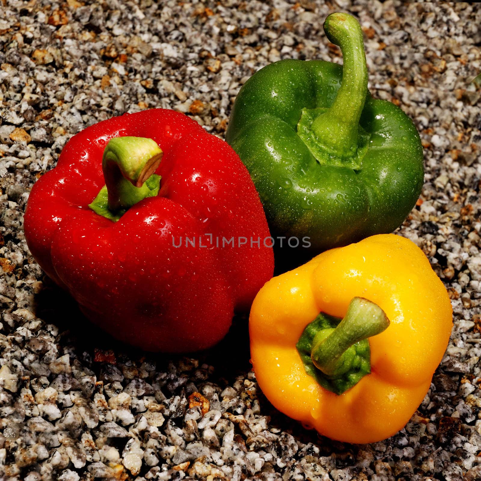 three fresh peppers