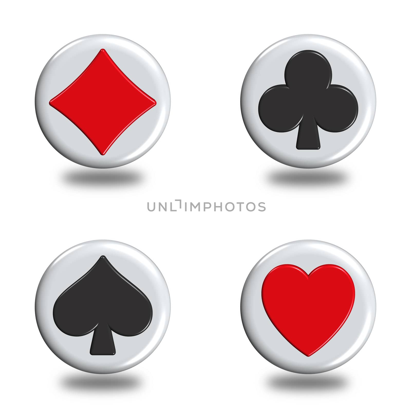 illustration icons or buttons of the four signs poker
