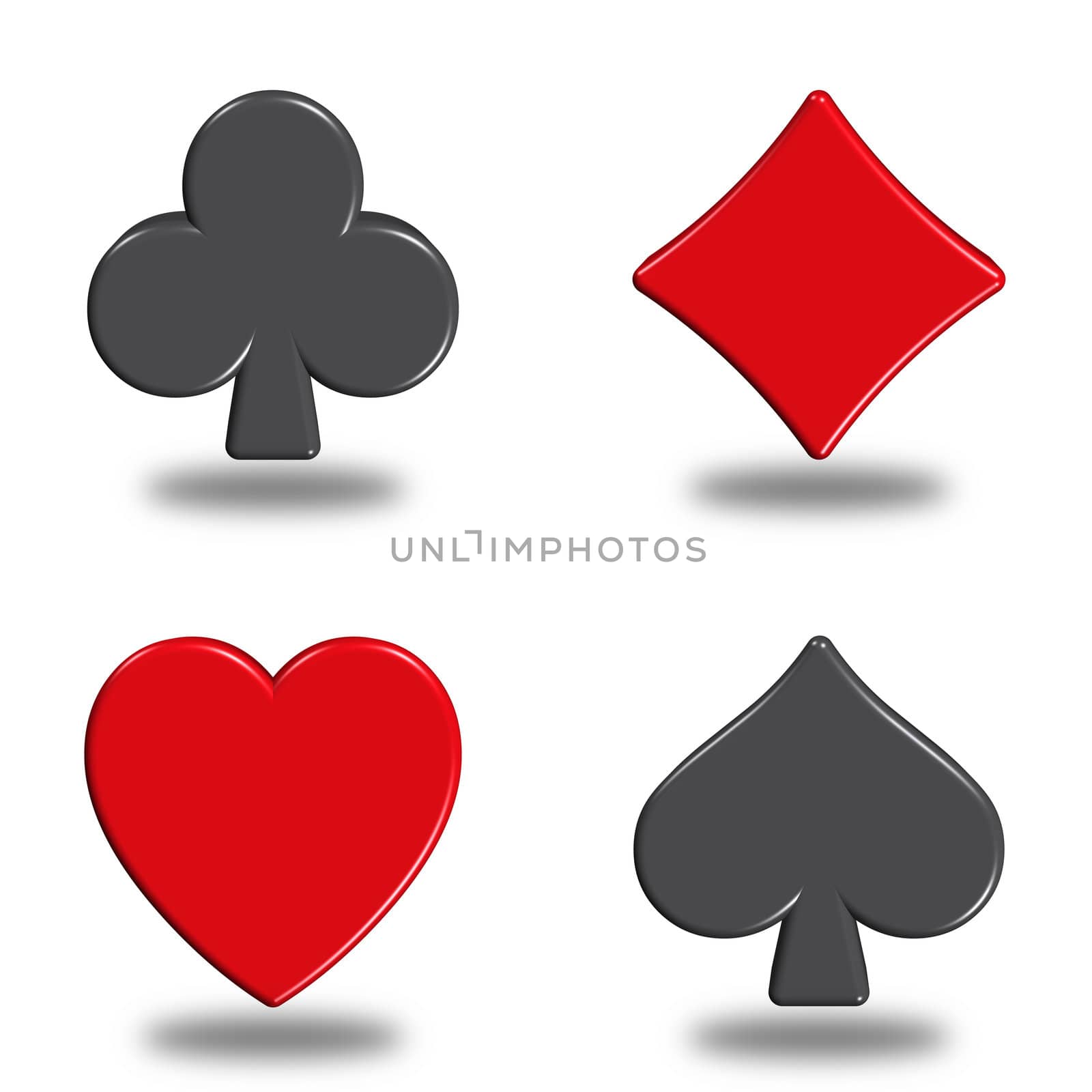 illustration icons or buttons of the four signs poker
