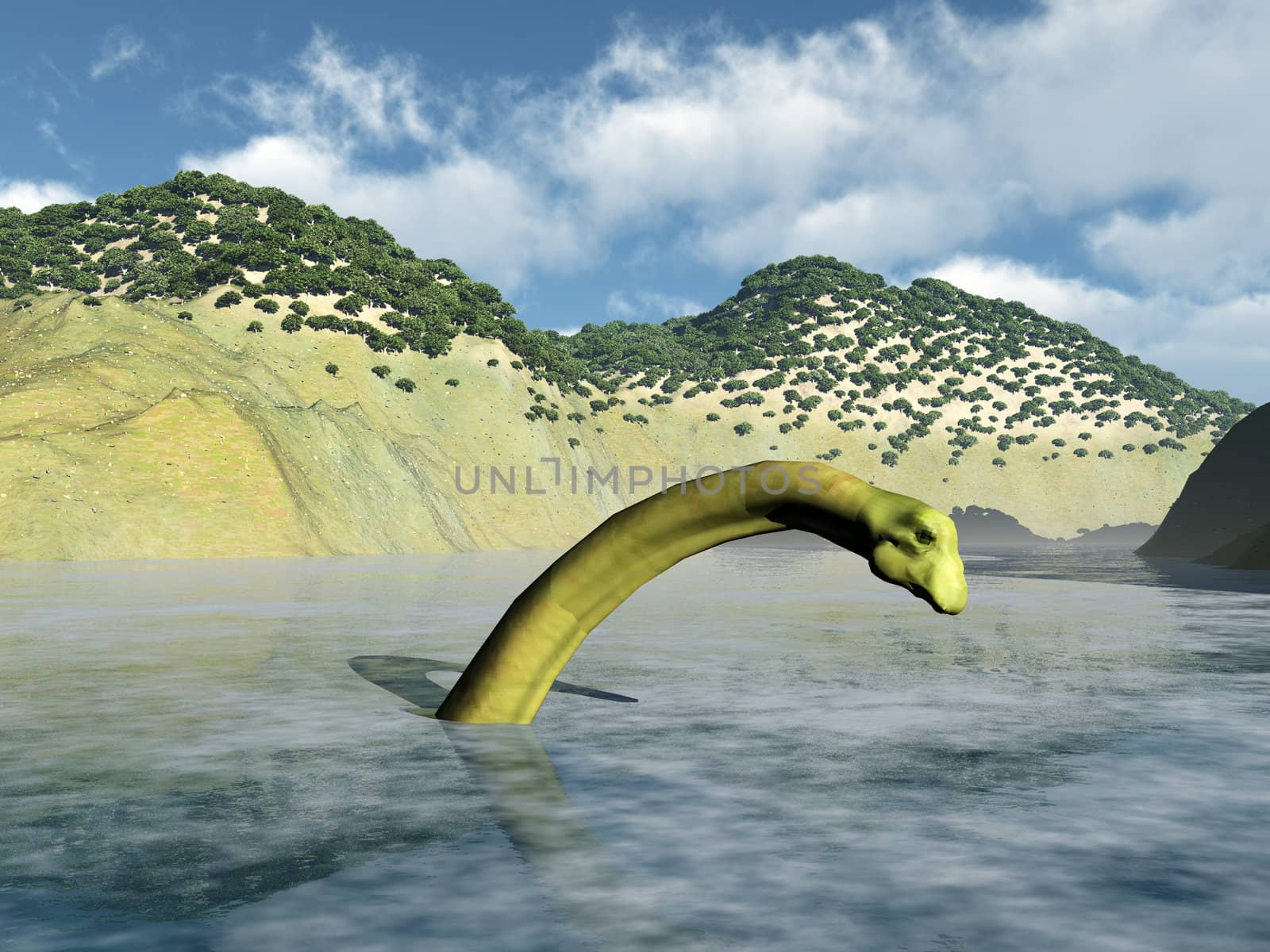 Image of the Scottish Loch Ness monster.