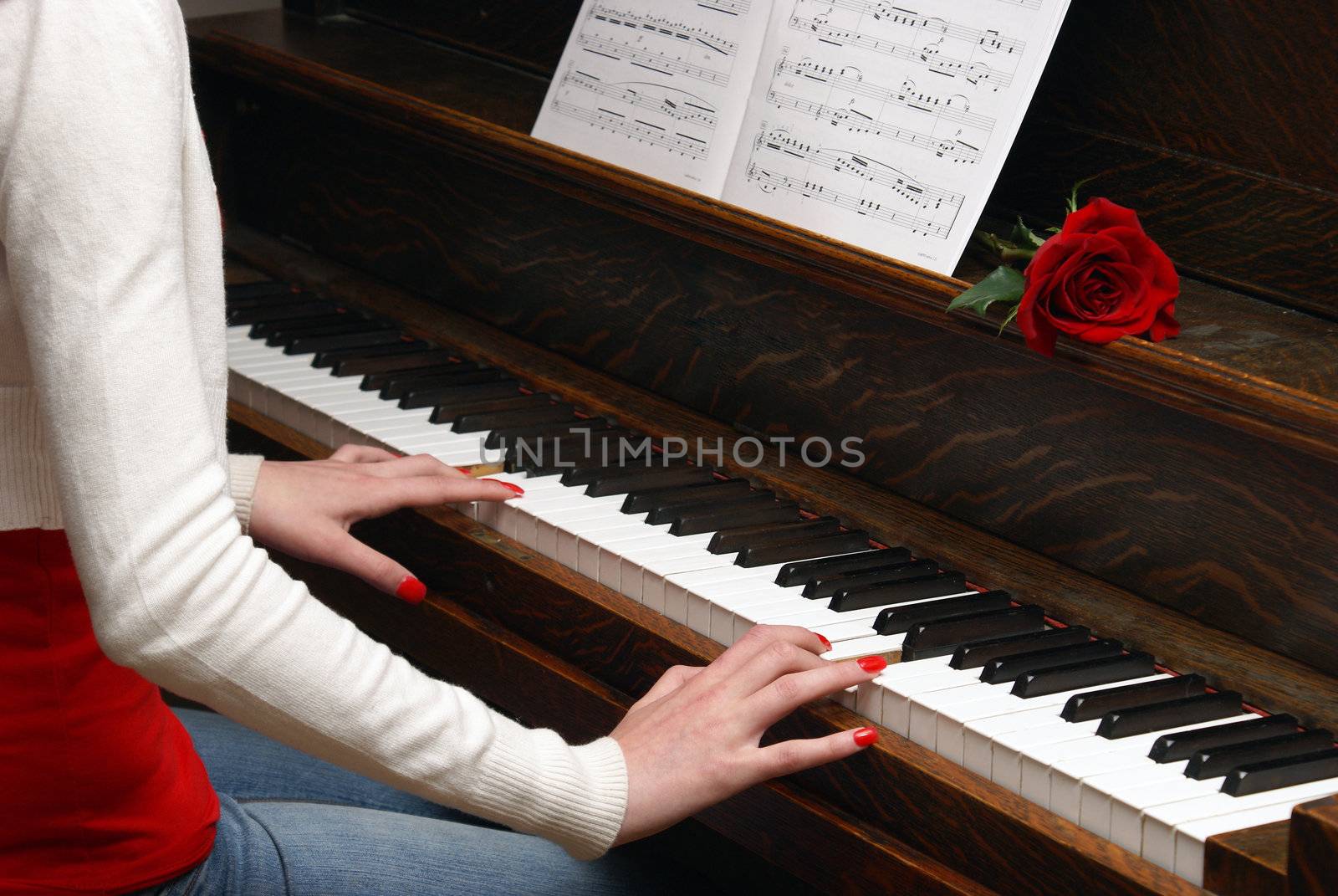 Woman Pianist by AlphaBaby