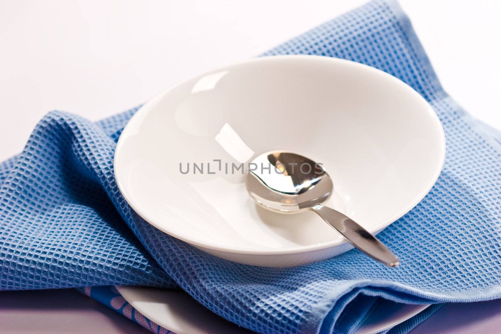 kitchenware series: empty soup-plate wth spoon