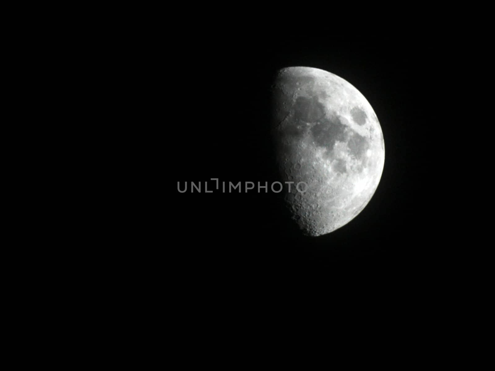 Half Moon on the night sky background