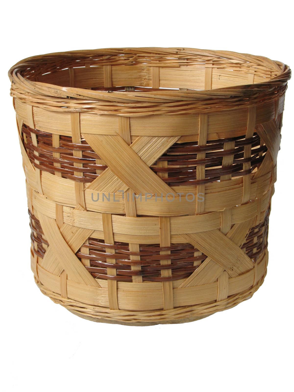 Decorative basket on white background