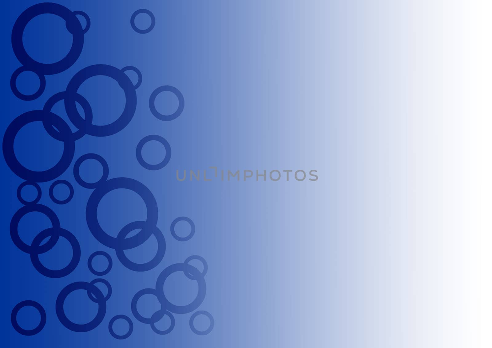 blue and white gradient background with circles