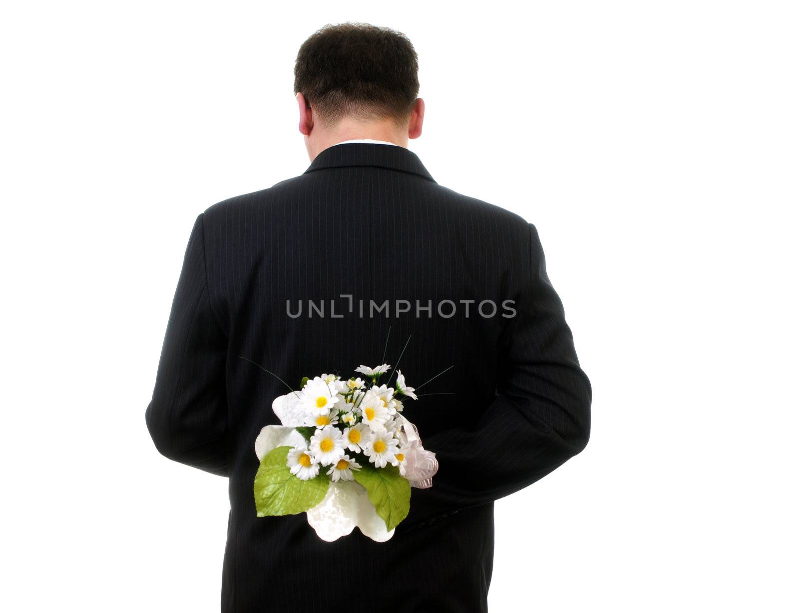 Man with flower by pixelman