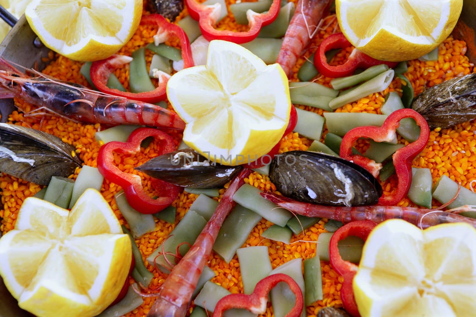 Mediterranean delicious paella seafood rice recipe from Spain