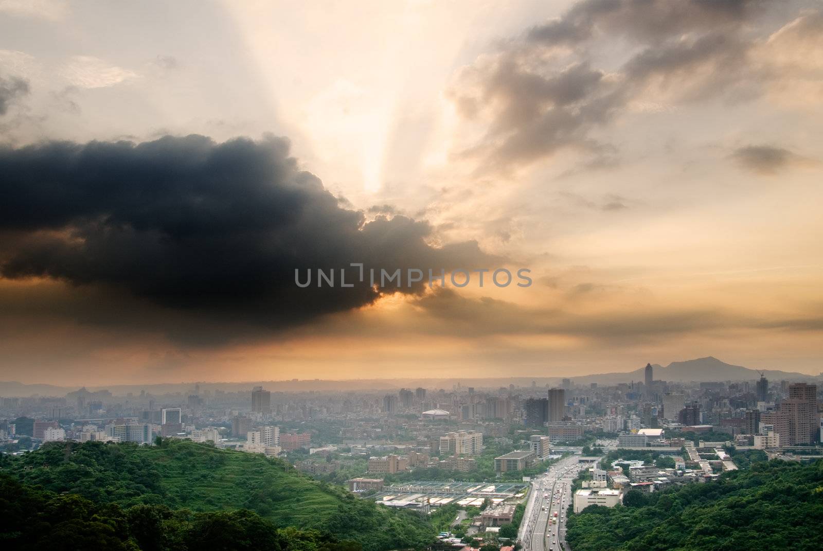 It is a beautiful cityscape in Taipei of Taiwan.