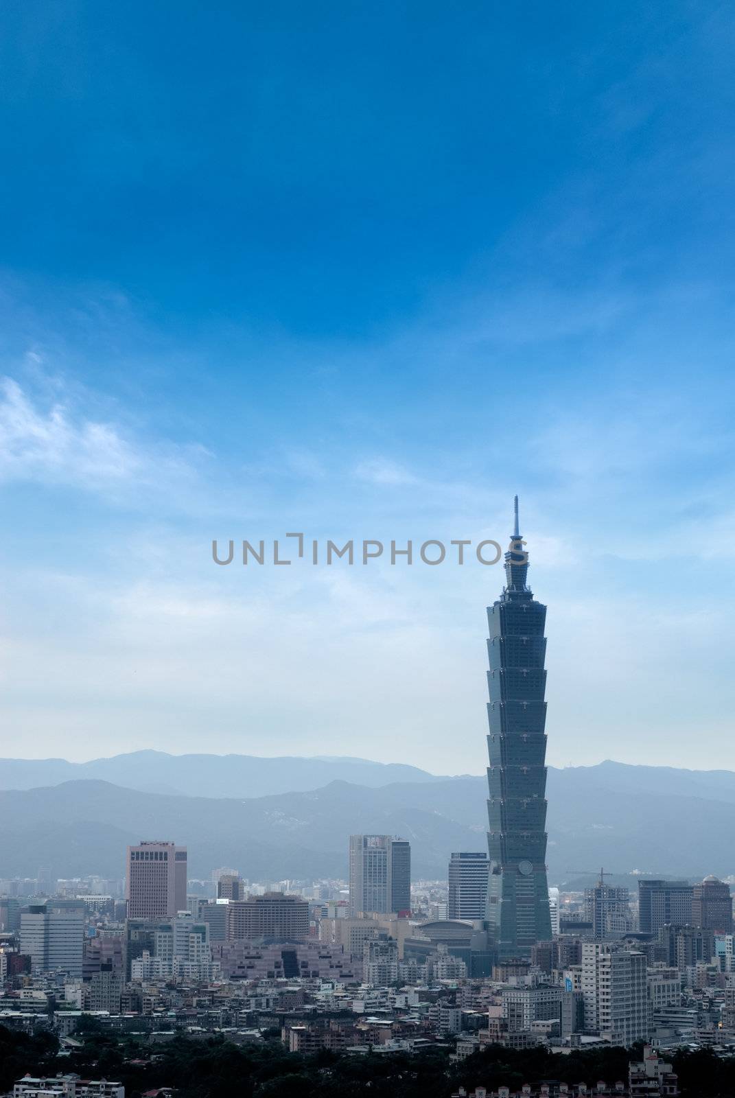 It is a beautiful cityscape in Taipei of Taiwan.