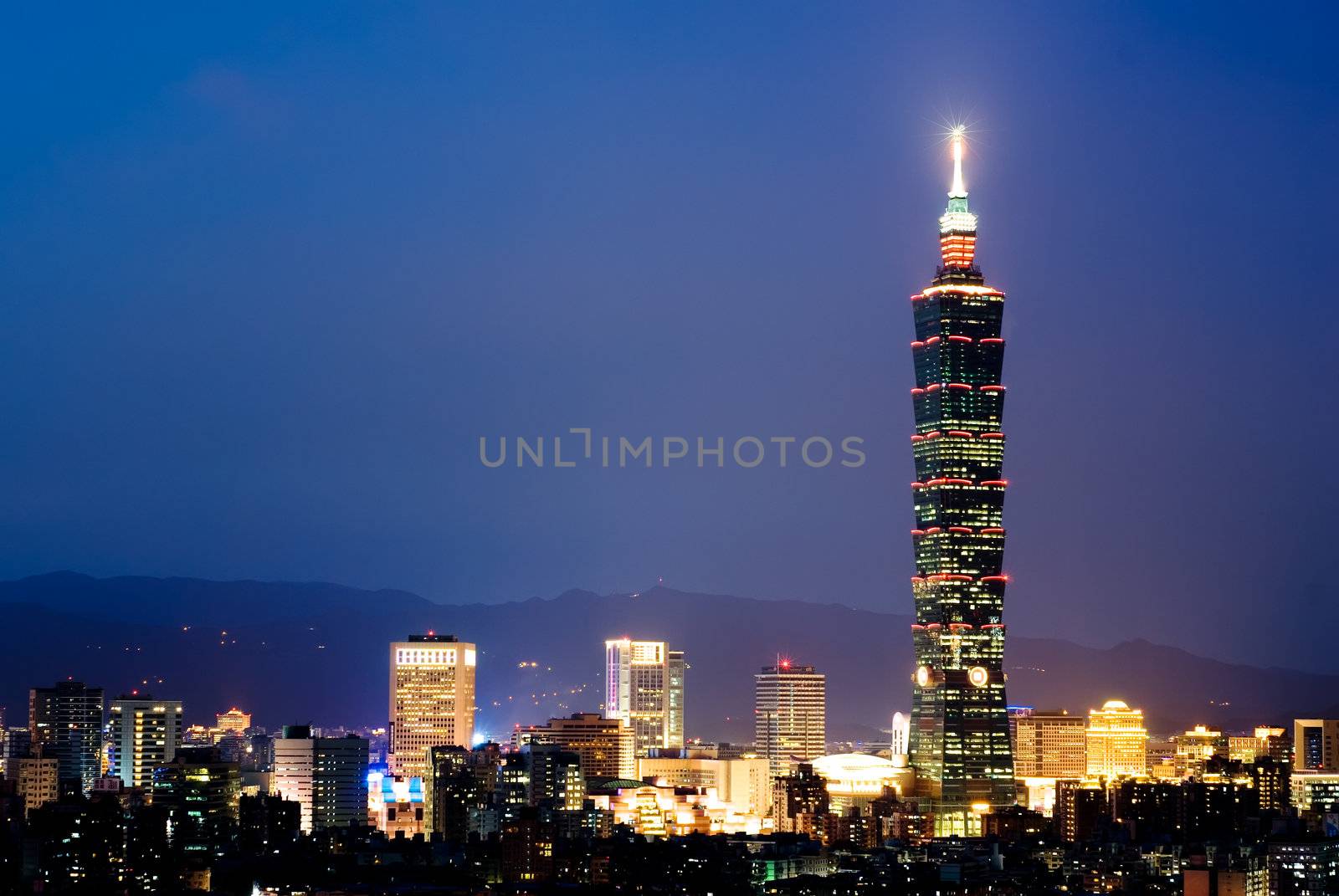 It is a beautiful cityscape in Taipei of Taiwan.