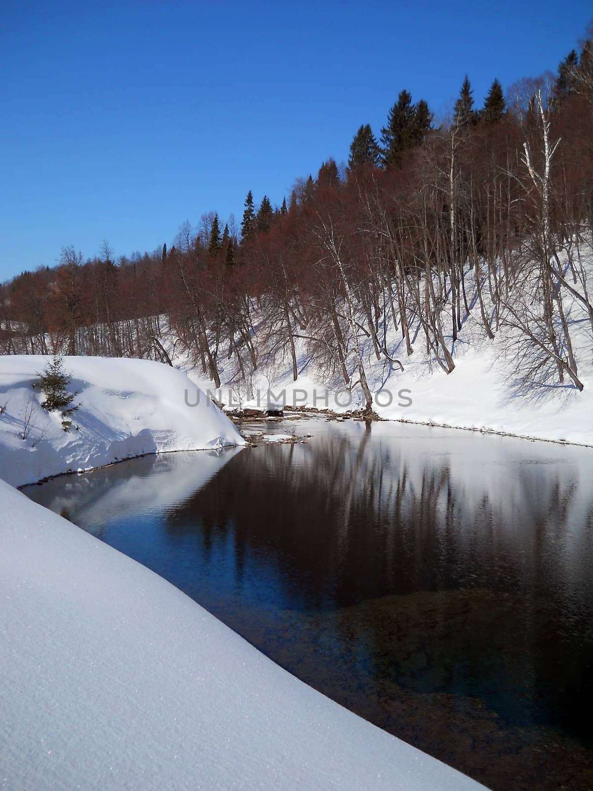 Winter lake Sarva, Russia, Bashkortostan