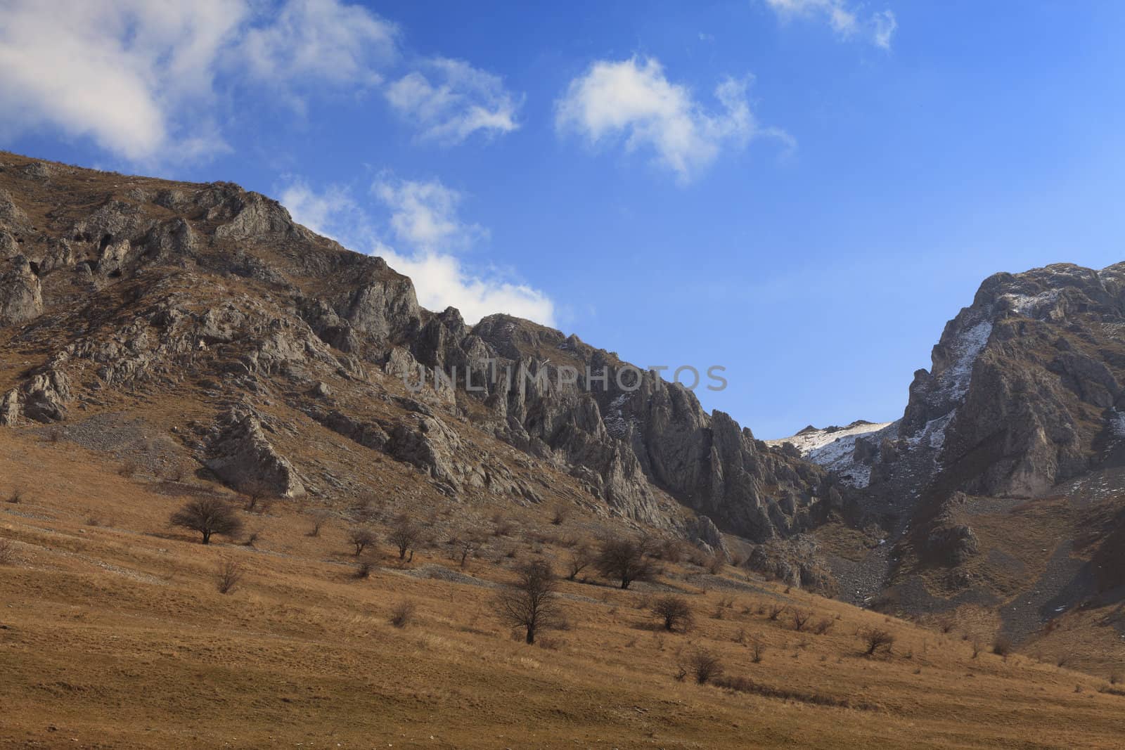 Trascau Mountains from Transylvania,Romania in the end of winter.