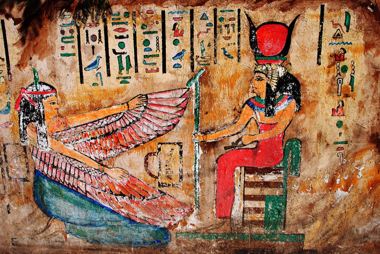 An egyptian wall painting.