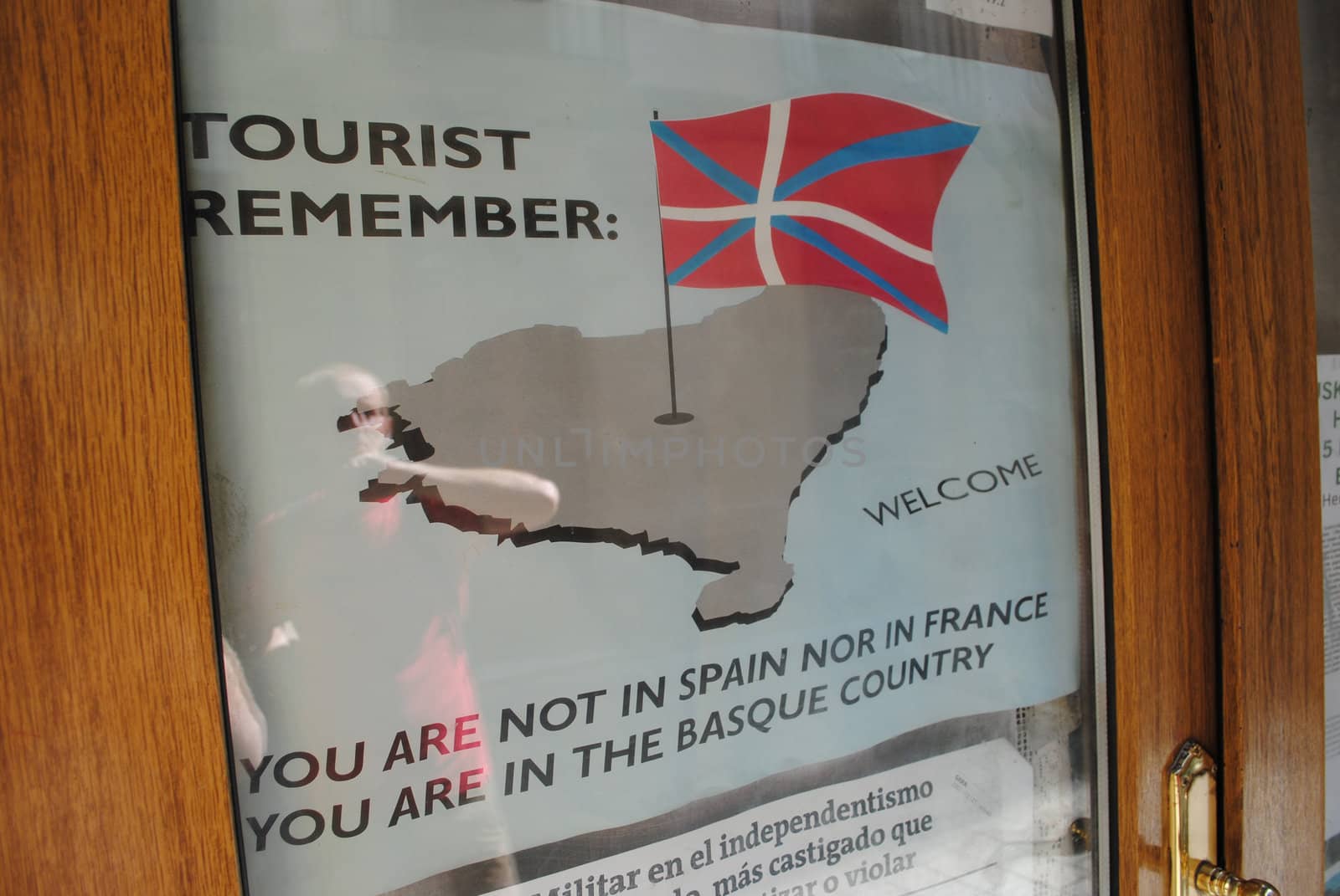 A poster in San Sebastian (Donostia) stating that the city is Basque, rather than spanish.
