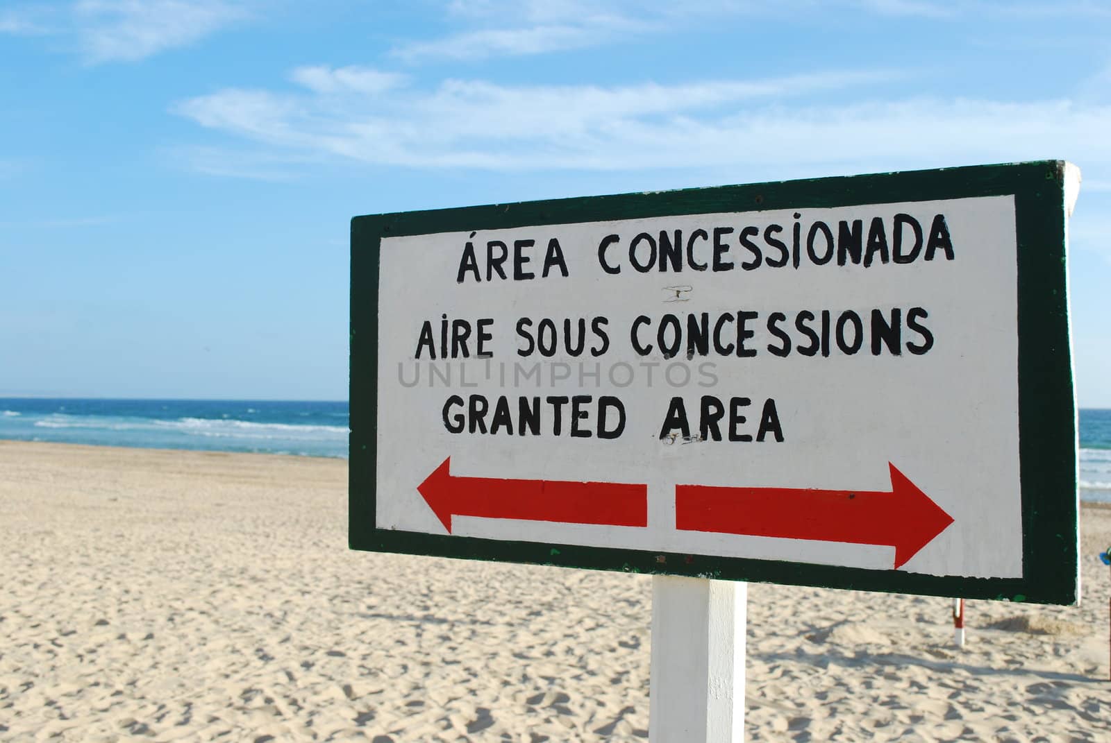 Sign at the beach (granted area) by luissantos84