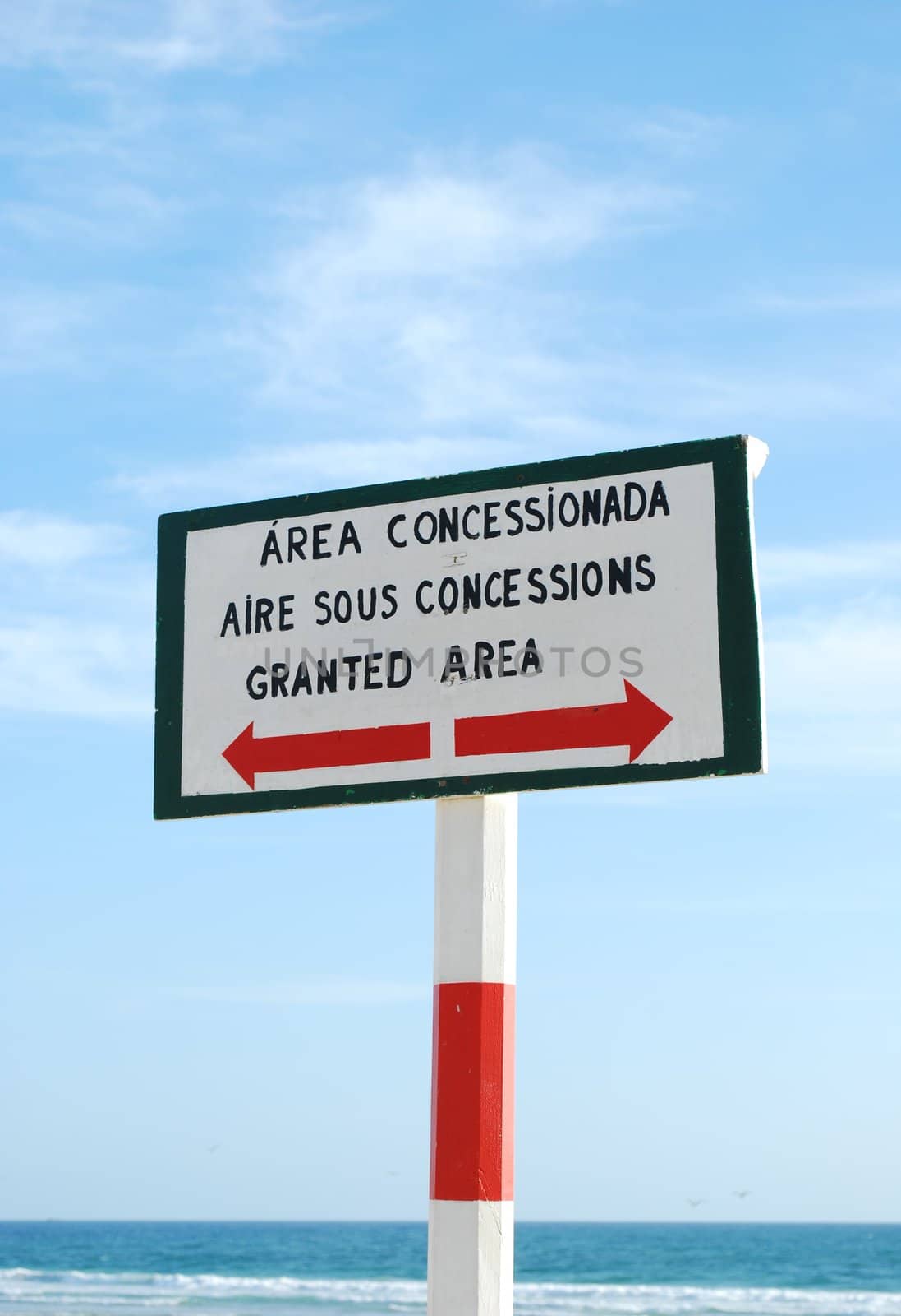 Sign at the beach (granted area) by luissantos84