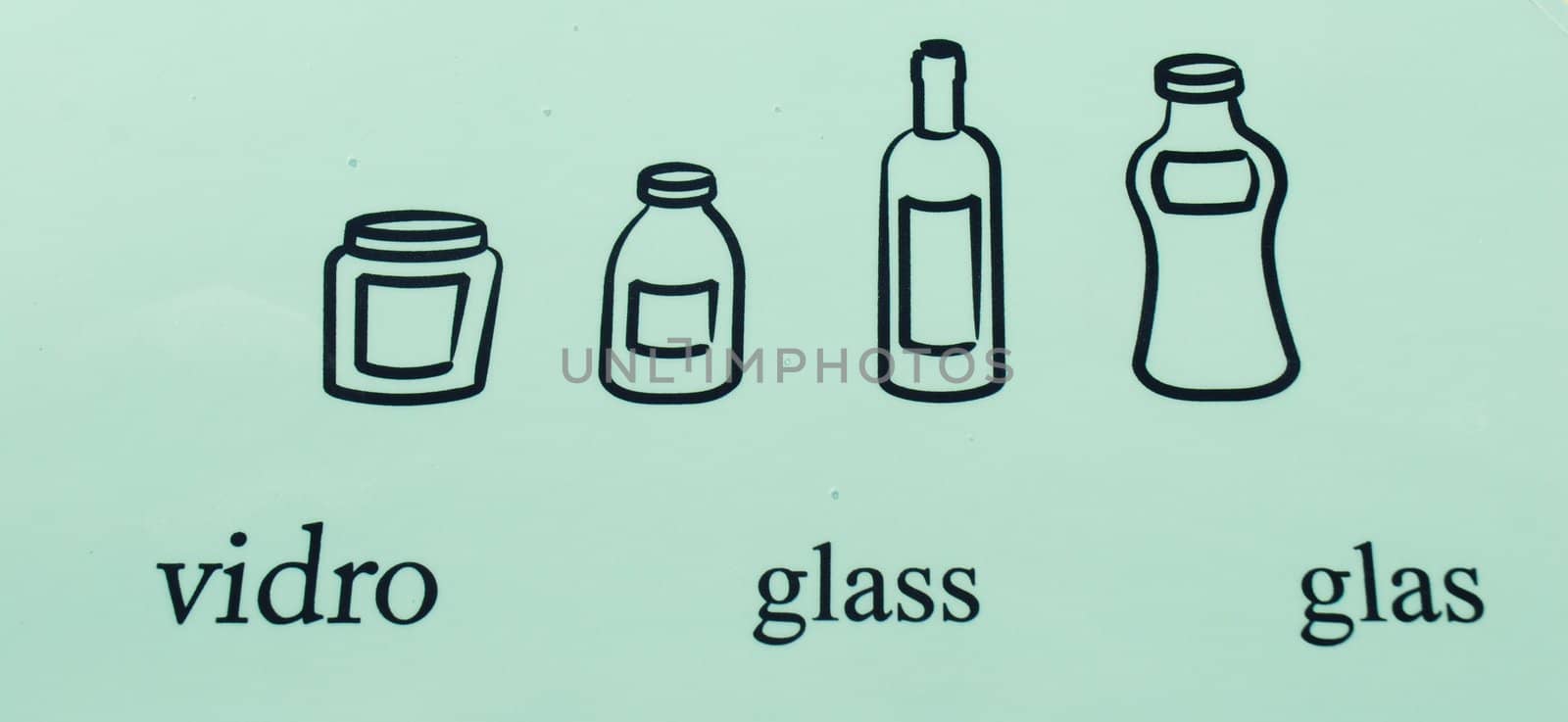 Glass recycle symbols in different languages by luissantos84