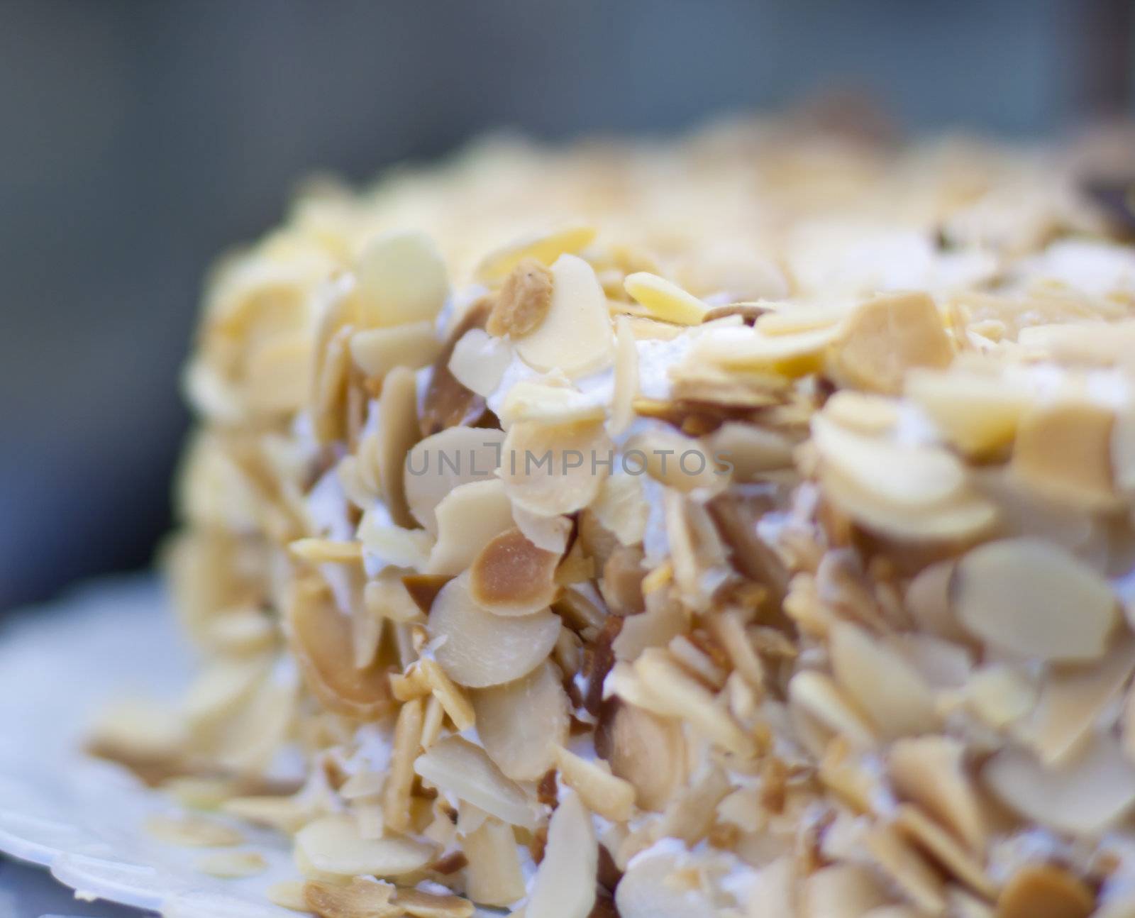 Detail of the almond cake served at one of the weddings.