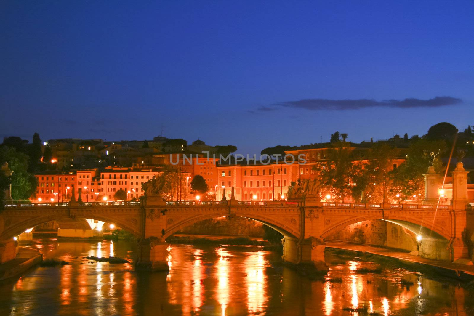 View from Bernini's Ponte Sant' Angelo in Rome, Italy by kasto