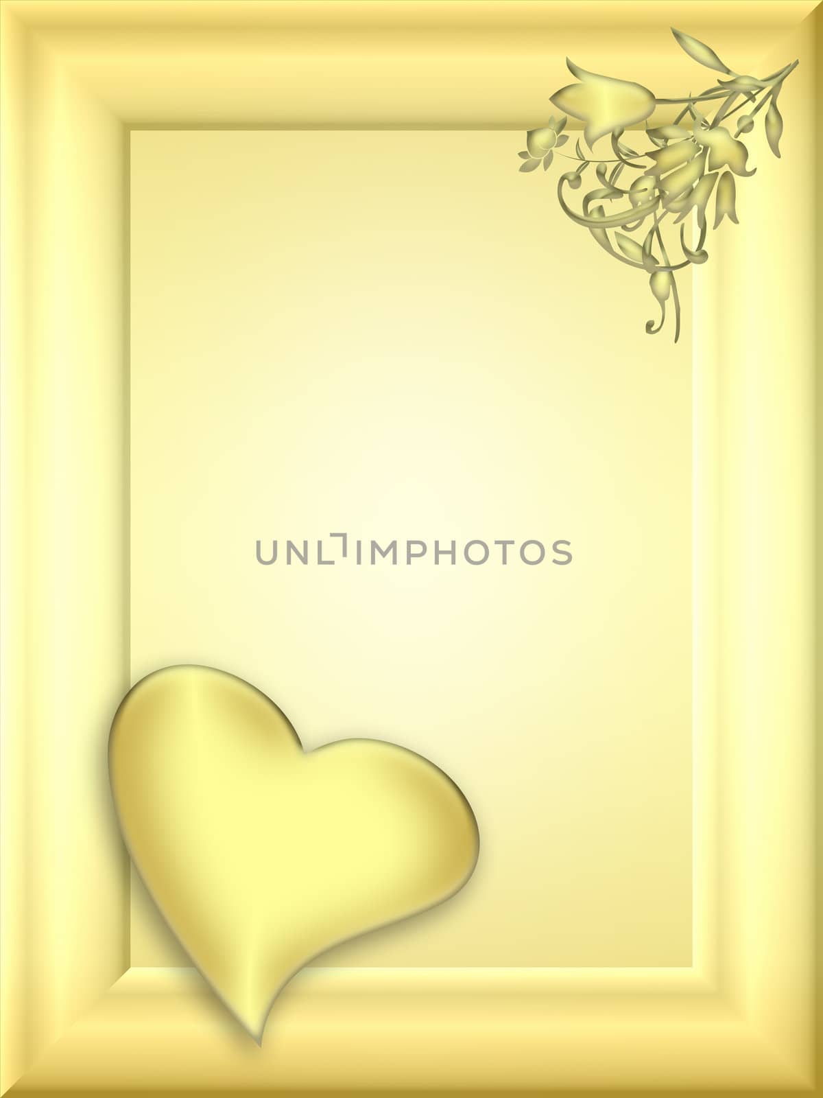 frame or card with flower and heart
