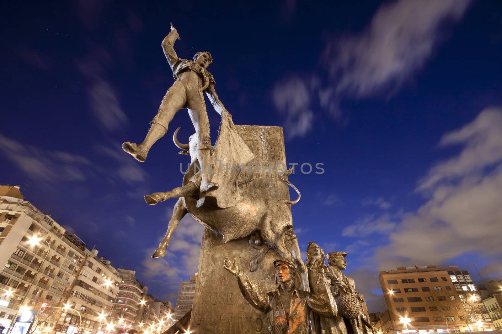 Monument in front of the bullring on the plaza de Torros, Ventas, Madrid, Spain