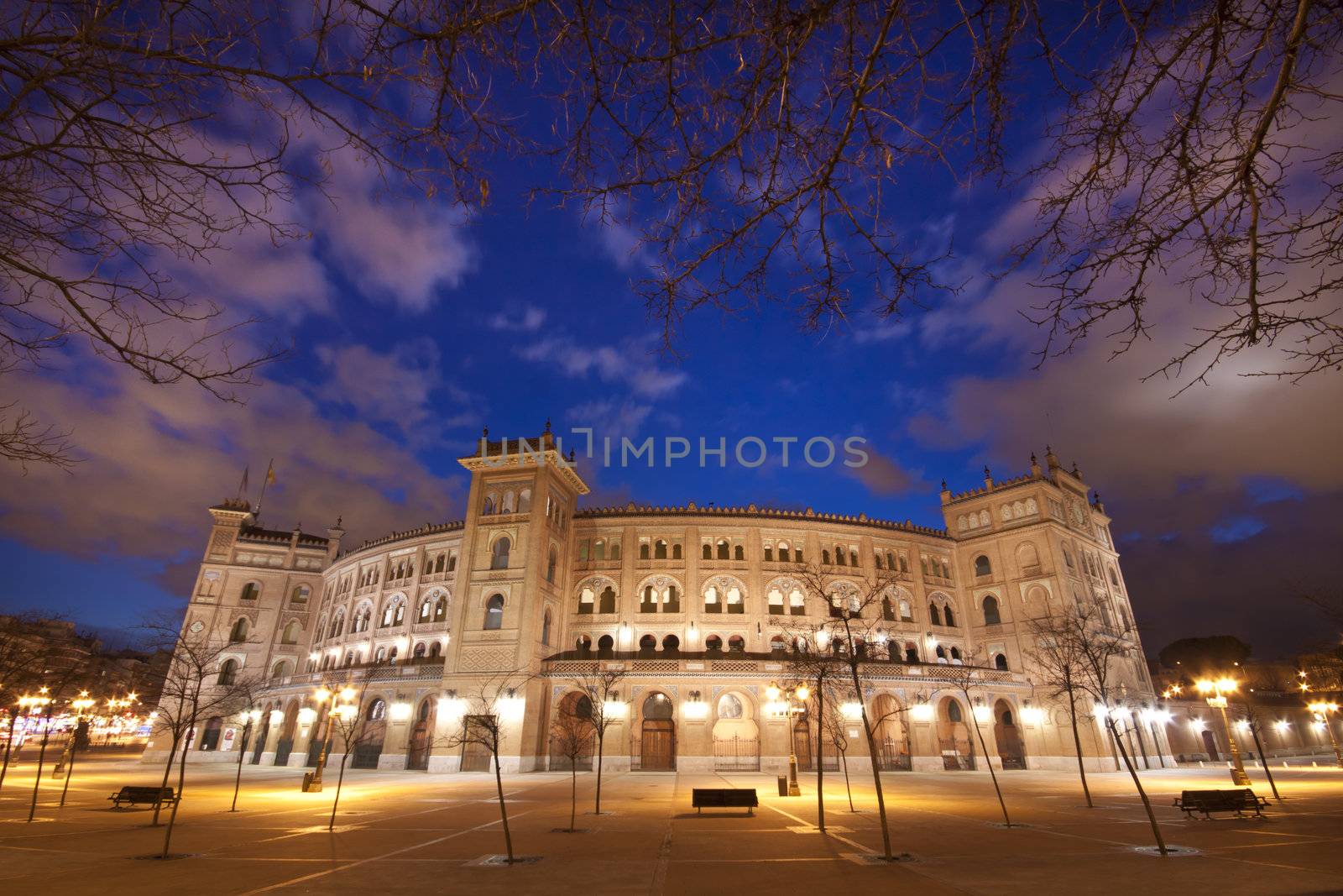 Bullring in Madrid, Las Ventas, situated at Plaza de torros. It is the bigest bullring in Spain.