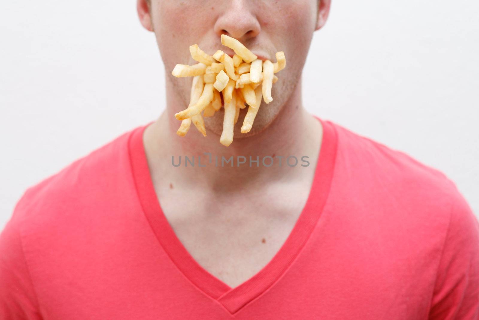 A man full of fries