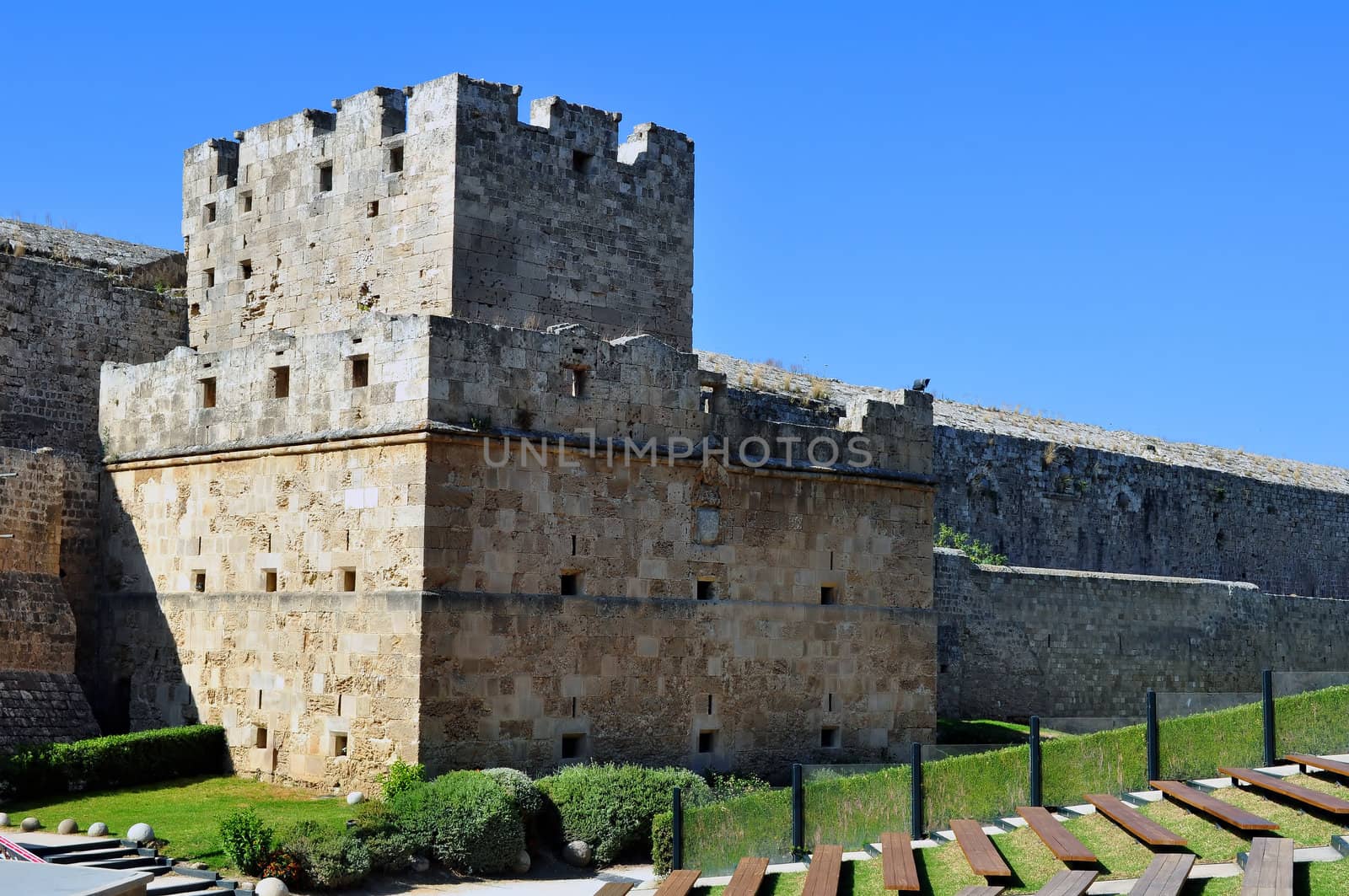 Travel photography: Old town: ancient Rhodes fortress, island of Rhodes, 

Greece